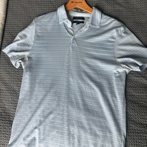Banana Republic Light Blue Striped Polo Shirt